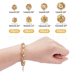 80 pz 4 perline di strass in ottone&nbsp;RB-FH0001-05