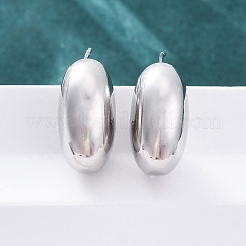Ovale Ohrstecker aus Messing&nbsp;EJEW-Q015-20B-P