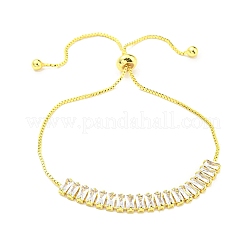 Bracelet coulissant à maillons de tennis en zircone cubique avec chaînes en acier inoxydable 201 doré&nbsp;BJEW-C044-01G