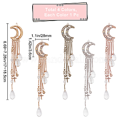 4 fermaglio per capelli a scatto in lega bicolore&nbsp;PHAR-GF0001-01