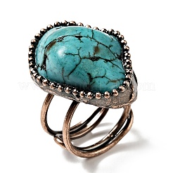Bagues réglables en turquoise naturelle&nbsp;G-D468-46R