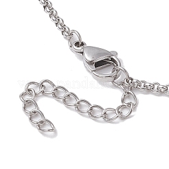 Collier en macramé en acier inoxydable 304&nbsp;NJEW-JN04901-02