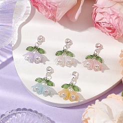 5 stücke 5 farben blume acryl & shell perle anhänger dekoration&nbsp;HJEW-TA00282