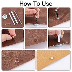 90 Stück runde Halbhohlnieten aus Messing mit Strass&nbsp;DIY-NB0010-29