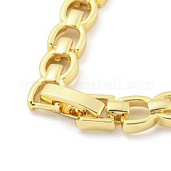 Braccialetti da donna con catena a maglie rettangolari in ottone con micro pavé di zirconi trasparenti&nbsp;BJEW-R315-01C-G