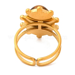 Ovale Fingerringe aus natürlichem Tigerauge&nbsp;RJEW-Q822-07G