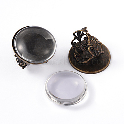 25mm transparent klar gewölbte Glas Cabochon Abdeckung für Messing Porträt Ringherstellung&nbsp;KK-X0019-NF