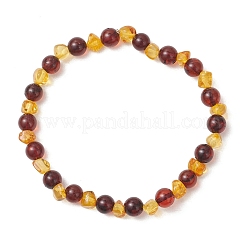 Stretcharmbänder aus natürlichem Bernstein für Damen und Herren&nbsp;BJEW-JB13648