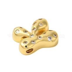 Micro pavé di ottone placcato a cremagliera perdanti di zirconi trasparenti&nbsp;KK-C067-11G-K