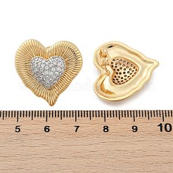 Latón micro pave aretes de circonita cúbica transparente&nbsp;EJEW-C134-01G