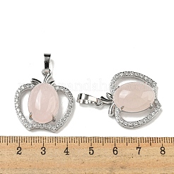 Quartz rose naturel avec pendentifs en zircone cubique transparente&nbsp;G-G133-03P-27