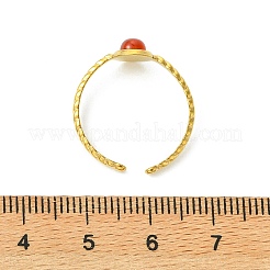 Offene Manschettenringe aus Edelstahl 304 mit runden Edelsteinen für Damen&nbsp;RJEW-JR01062