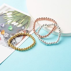 Set di braccialetti elastici in pietra lavica naturale a 3 colori&nbsp;BJEW-JB06838-02