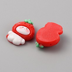 Cabochons aus undurchsichtigem Harz mit Fruchtcharakter&nbsp;RESI-WH0029-28B