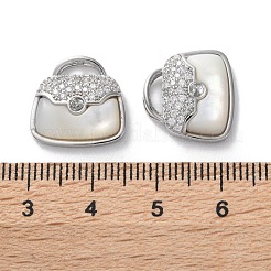 Ciondoli a perline in zirconi cubici di micro pavè di ottone&nbsp;KK-C079-08P
