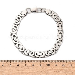 Bracciali a catena bizantina in acciaio inossidabile 304 per donna e uomo&nbsp;BJEW-R018-22P-01