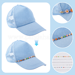 6 pz 6 stili catena a maglie in alluminio e catena in ottone con strass e perle di plastica catene per cappelli&nbsp;HJEW-PH02283