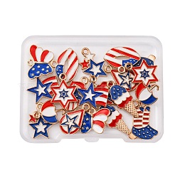 20 pièces 10 styles pendentifs en alliage émail pour le jour de l'indépendance&nbsp;ENAM-FP0001-84