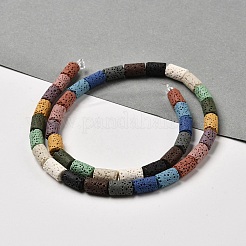 Fili di perle di roccia lavica naturale&nbsp;G-L586-E01-08