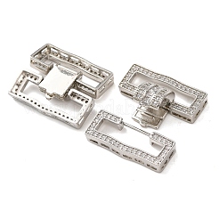 Messing Micro Pave klare Zirkonia Falte über Verschlüsse&nbsp;KK-K422-14P