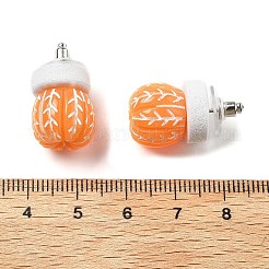 Pendientes de resina naranja&nbsp;LS-EJEW-B136-01