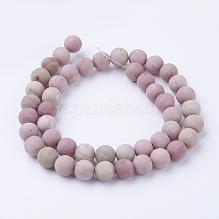 Bereift natürliche rhodonite runde Perle Stränge&nbsp;G-G735-09F-8mm