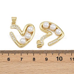 Pendentifs avec zircon cubiques à micro-pavés en laiton&nbsp;KK-C132-02A-G