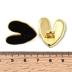 Pendientes de acero inoxidable esmaltado con forma de corazón 201&nbsp;EJEW-Z151-12G-02