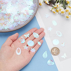 80 g 8 stile stella/foglia/farfalla arcobaleno iridescente paillettes/perline in pvc e maglie e pendenti&nbsp;PVC-PH0001-30