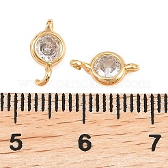 Verbindungsanhänger mit durchsichtigem Zirkonia-Pavé aus Messing&nbsp;KK-H538-04G