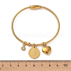 Pulseras con dijes de acero inoxidable 304 para mujer&nbsp;BJEW-G770-02G