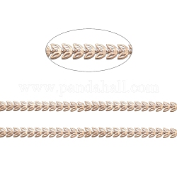 Messingketten, Kolbenketten, mit Spule, gelötet, mit Blattverknüpfungen, golden, 6x5x0.6 mm, ca. 16.4 Fuß (5m)/Rolle