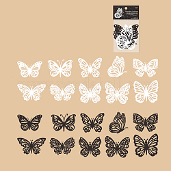 Hollow Scrapbook Paper Pads, for DIY Album Scrapbook, Background Paper, Diary Decoration, Black & White, Butterfly Pattern, Packaging: 159x85x2mm, 10 style, 2color/style, 2pc/style, 20pcs/set