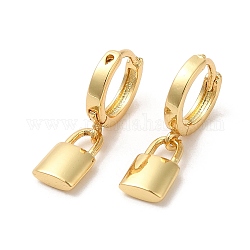 Boucles d'oreilles créoles pendantes avec cadenas en laiton plaqué sur crémaillère, sans plomb et sans cadmium, véritable 18k plaqué or, 21mm