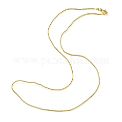 Collar de cadena de serpiente redonda de latón para mujer, dorado, 17.52 pulgada (44.5 cm)