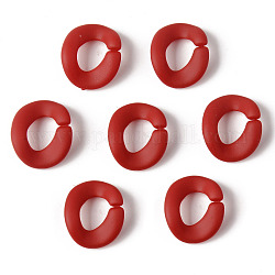 Anneaux de liaison en acrylique style caoutchouté, connecteurs à liaison rapide, pour faire des chaînes, ovale, rouge, 19x16x3mm, diamètre intérieur: 10x7 mm