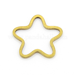 Eslabones de la cadena de latón, estrella, sin chapar, sin níquel, 16x16x1mm