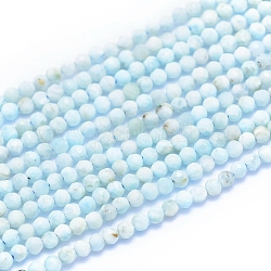 Chapelets de perles en larimar naturel, facette, ronde, 2~2.5mm, Trou: 0.6mm, Environ 190 pcs/chapelet, 15.35 pouce (39 cm)