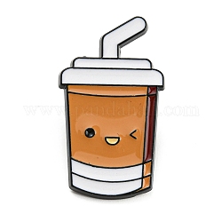 Food Theme Enamel Pins, Black Alloy Badge for Backpack Clothes, Coffee, Drink, 32x18.5x2mm