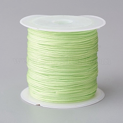Polyesterfaden, für diy weben schmuckherstellung, hellgrün, 0.8 mm, ca. 21.87 Yard (20m)/Rolle