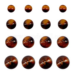 SUPERFINDINGS 40PCS 4 Sizes Natural Tiger Eye Stone Flat Back Dome Cabochons Beads for DIY Jewellery Making (No Hole)