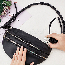 Asas del bolso de cuero de la pu, con anillo de puerta de aleación de resorte, para accesorios de reemplazo de correas de bolsa, negro, 720x14~31mm