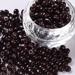 Baking Paint Glass Seed Beads, Coconut Brown, 6/0, 4~5x3~4mm, Hole: 1~2mm, about 450pcs/50g, 50g/bag, 18bags/2pound