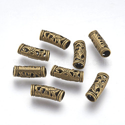 Тибетские шарики типа сплава трубки, античная бронза, 19x6 мм, отверстие : 4 мм