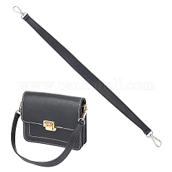 Correas del bolso de cuero de la pu, con broches de aleación giratorias, para accesorios de reemplazo de manijas de bolsas, negro, 50 cm