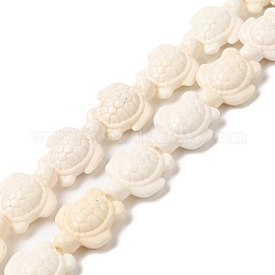 Perles de khaulite synthétiques, teinte, tortue, couleur de coquillage, 17~18x13~14x6.5~7.5mm, Trou: 1mm, Environ 23 pcs/chapelet, 15.04 pouce (38.2 cm)