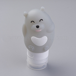 Бутылочная бутылка с 80 мл силикона, шампунь для душа косметическая бутылка для хранения эмульсии, мультфильм медведь, серые, 110x53 мм, мощность: около 80 мл
