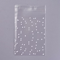 Printed Plastic Bags, with Adhesive, Frosted, Clear, 13x8cm, 100pcs/bag
