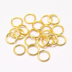 Messing Ringe springen, offene Ringe springen, Cadmiumfrei und Nickel frei und Bleifrei, echtes 18k vergoldet, 20 Gauge, 7x0.8 mm, Innendurchmesser: 5.4 mm, ca. 800 Stk. / 100 g