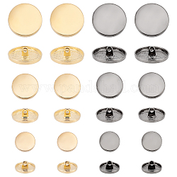 Chgcraft 48 pz 6 stili bottoni con gambo in metallo bottone tondo piatto a 1 fori set di bottoni dorati argento-neri per tessuti artigianato progetti fai da te 15mm 20mm 25mm